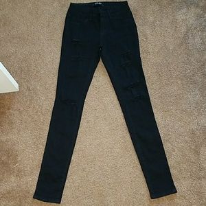 Black skinny ripped jeans